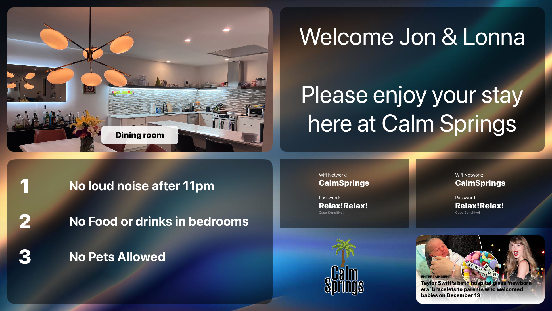 Airbnb screen on Apple TV