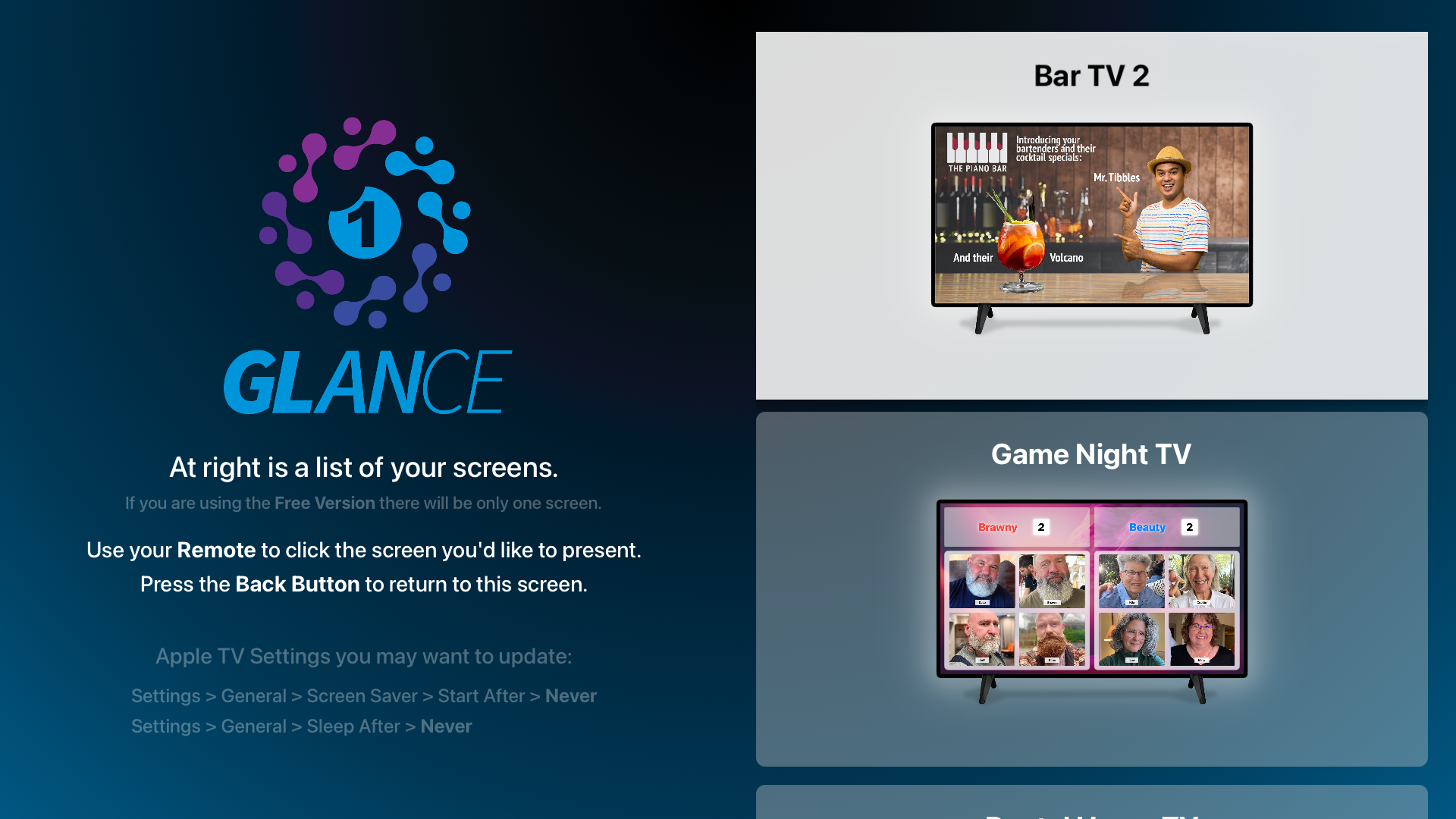 Apple TV home screen